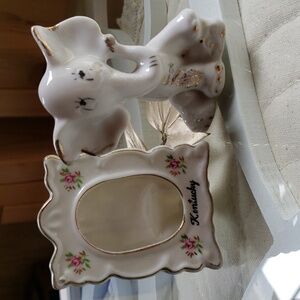 Japan Vtg figurine and Ceramic mini frame